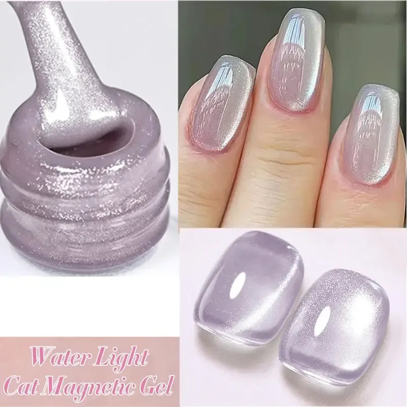 10ml Only Green Glass Bead Cat Magnetic Gel Nail Polish Guava Soda Grape Iced Crystal Salon Soak Off Gel Manicure