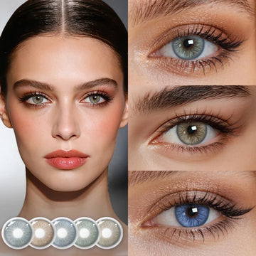 14.5mm Natural Eye Beauty Brown Blue Colored Contact Lenses Half Yearly Soft Lens Cosmetic Eyewear For Women Daily Makeup