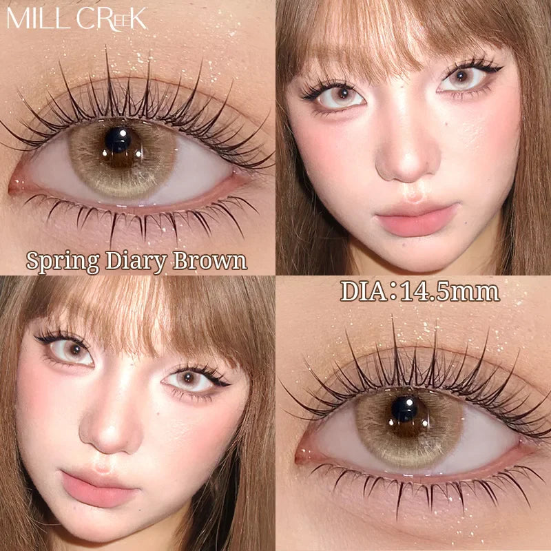 NEW Brown Eye Lens 1 Pair Beauty Purple Contact Lenses for Eyes Myopia 0~-8.00 Degree Natural Blue Fashion Soft Lens