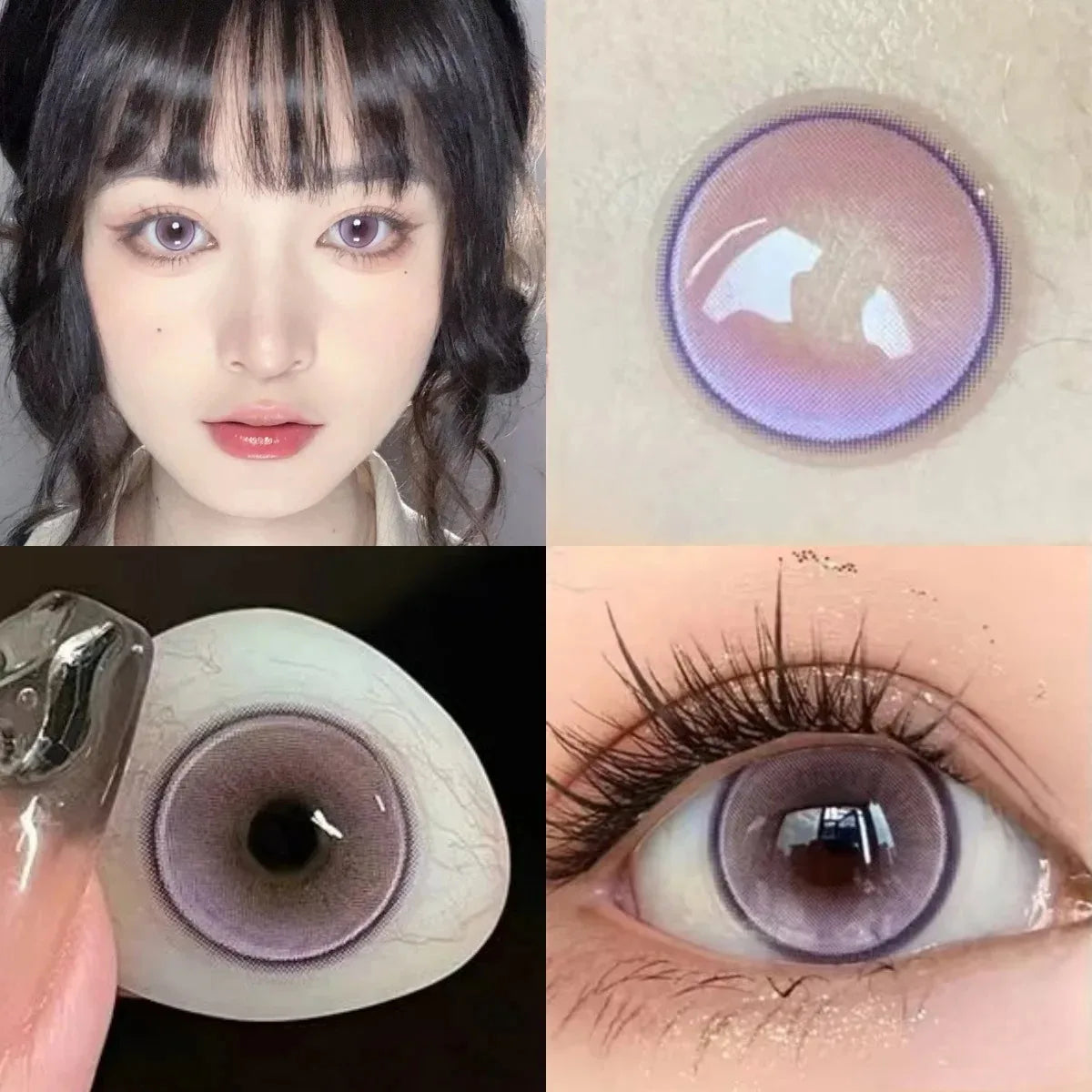 Eyes Color Contacts Colored Contact Lenses Lens Small Pupil Enlarge Beauty Violet 14.2mm 2Pcs 6 Months Half Year Use
