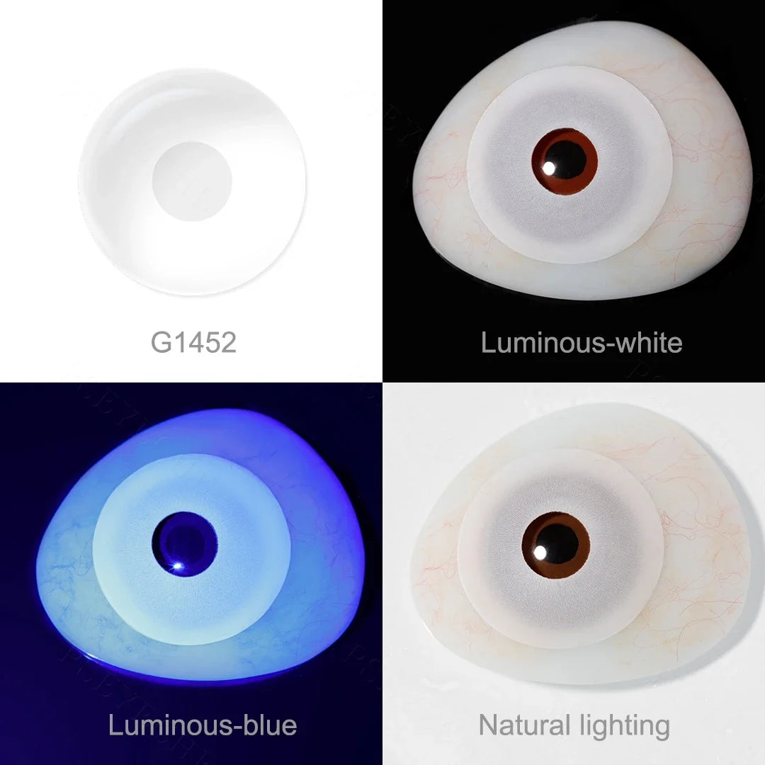 17mm Halloween Contact Lenses For Cosplay Contact Lenses Red Fluorescent Lenses Luminous Contact Lenses Yearly