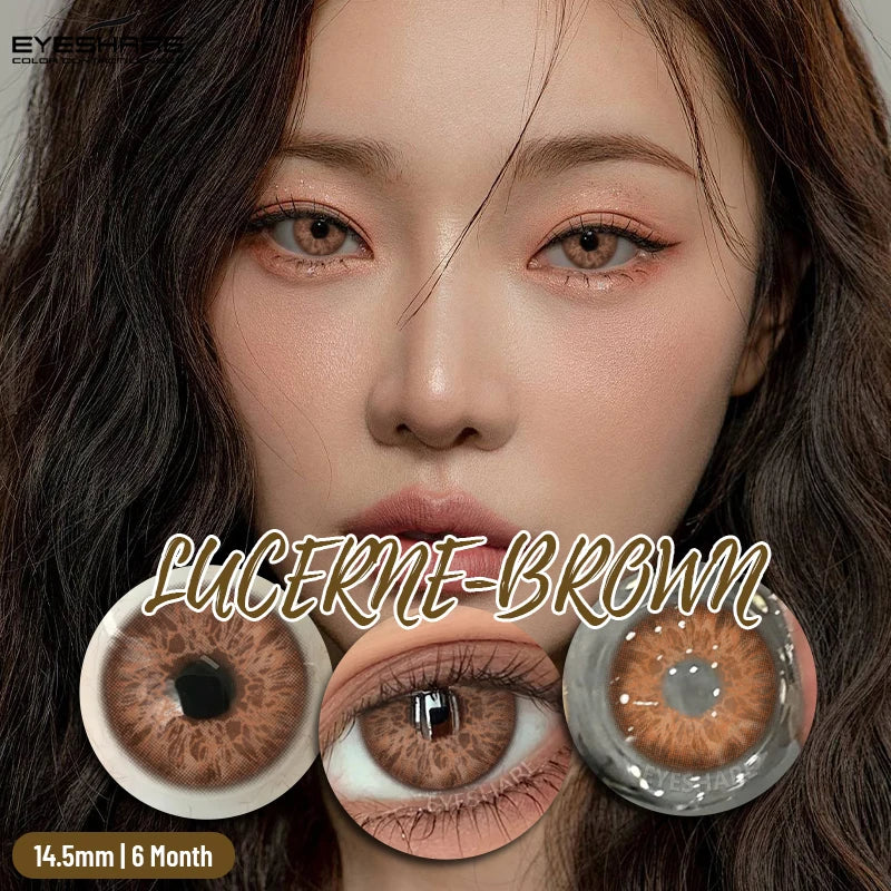 1pair Natural Colored Contacts Lens Blue Lenses Green Contacts Soft Beauty Makeup Pupils Brown Contact Lenses for Eyes