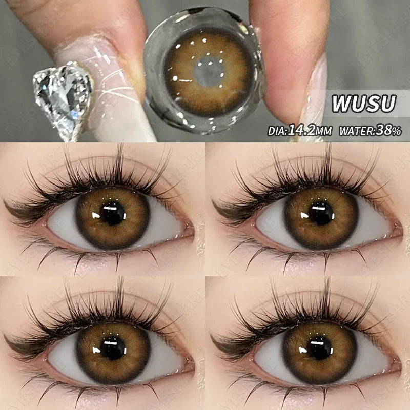 1pair Colored Contact Lenses Yearly Natural Look Brown Lenses Gray Contacts Blue Lenses Fast Delivery Green Eye Lenses