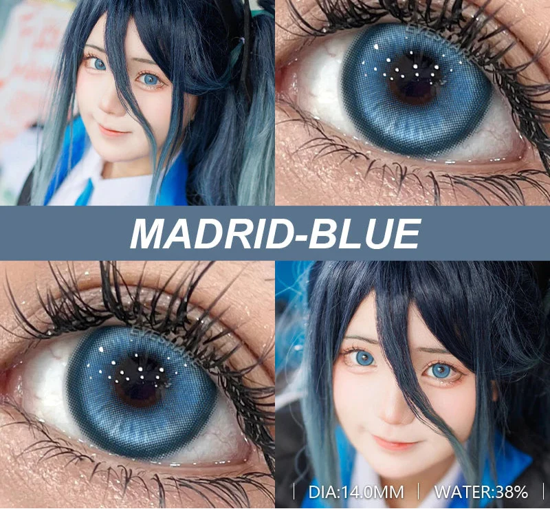 Contact Lenses 1 Pair Purple Lenses Cosplay Green Colored Lenses Anime Blue Lens Halloween Colorful Makeup Eye Cosmetic