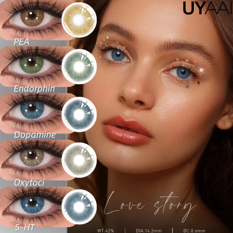 Love Story series Multiple colors Natural soft Contact lenses Blue Lenses Green Pupils Lens Yearly Cosmetic