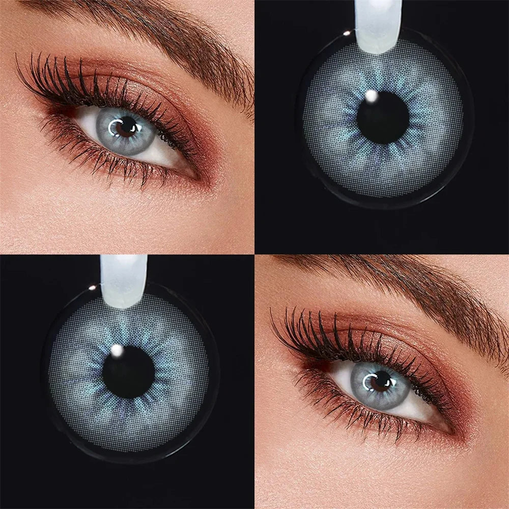 Contacts Colored Contact Lenses Lens Cosmetic Natural Brown 2Pcs 12 Months 1 Year Yearly Use