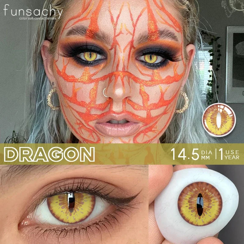 2PCS New Cosplay Colored Contact Lenses Halloween Contact Lenses Role Playing Beauty Makeup Products Enlarge Eyes Lens