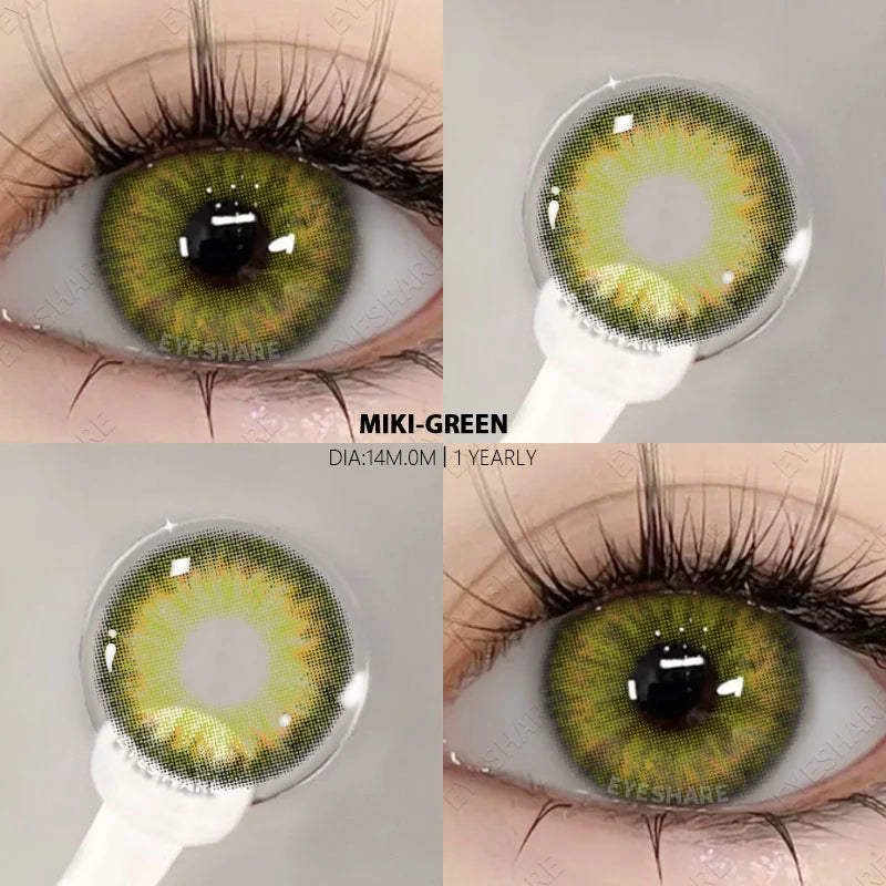 1pair Colored Contacts Lenses for Eyes Fashion Blue Lenses Green Contacts Lenses Yearly Brown Eyes Lens Gray Pupils