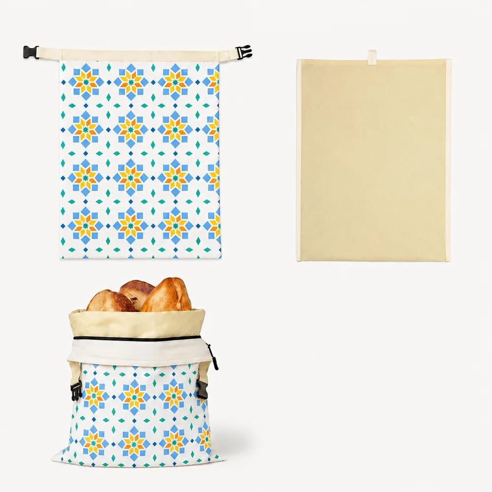 Reusable Beeswax Bread Bags Lock Closure Large Capacity Sourdough Bread Bags Freshness Preservation Beeswax Coated