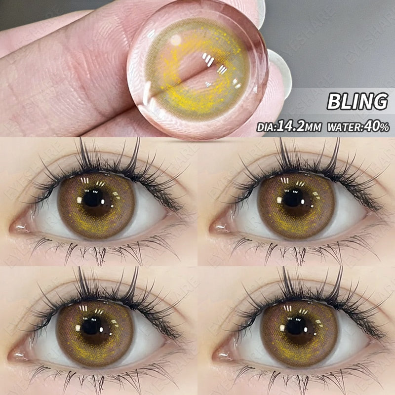 1 Pair New Colored Contact Lenses for Eyes Blue Lenses Big Eye Lenses Brown Lesnes Yearl Eye Contacts Cosmetic Lenses