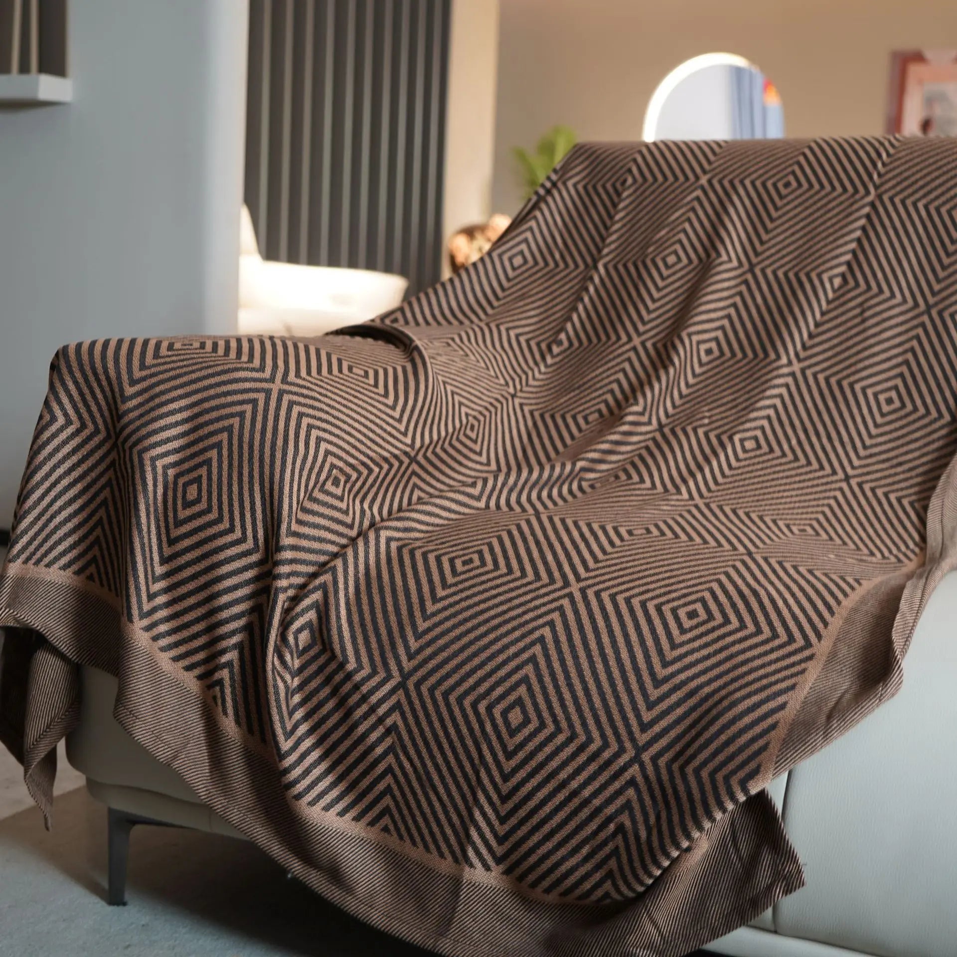 Airline First Class Cabin Blanket Cover Jacquard Airplane Office Nap Bed Throw Blanket Outdoor Portable Plaid Coraline Blankets