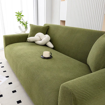 1/2/3/4 Seater Thick Corduroy Full Wrap Sofa Cover, Non-Slip Anti-Scratch Pet-Friendly Washable Slipcover with Armrests