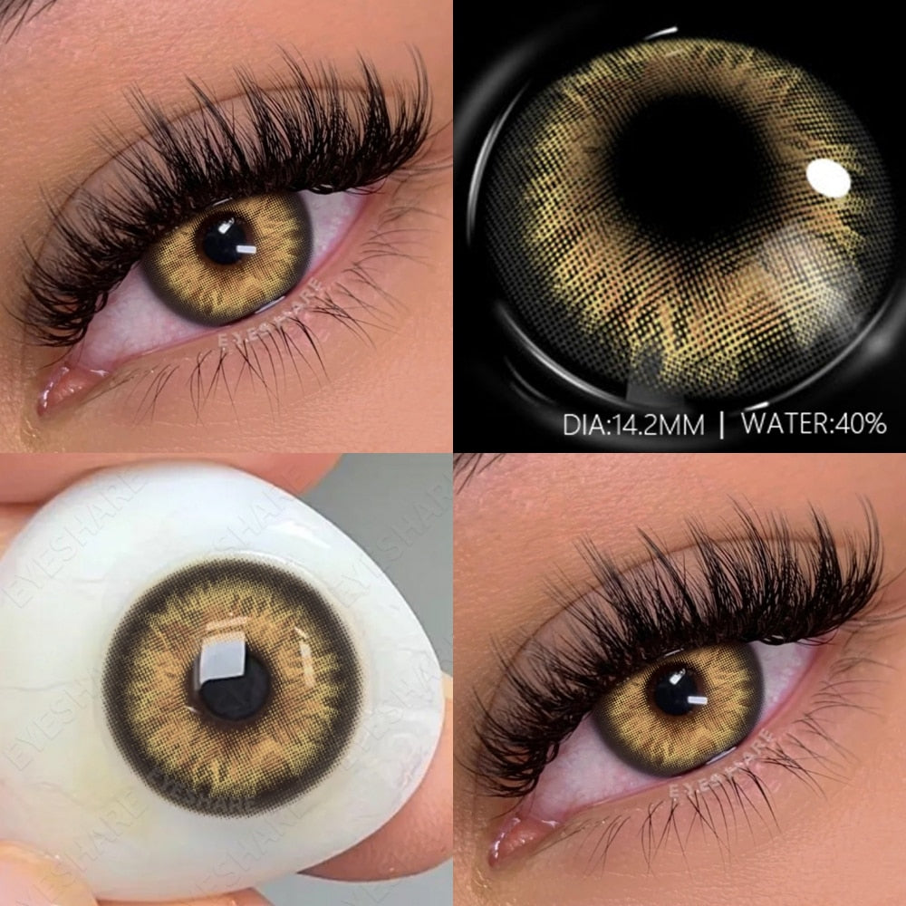 1Pair Brown Eye Lenses Color Contact Lenses for Eyes Lenses with Diopter Myopia Eyes Contacts Lens Fashion Gray Lenses