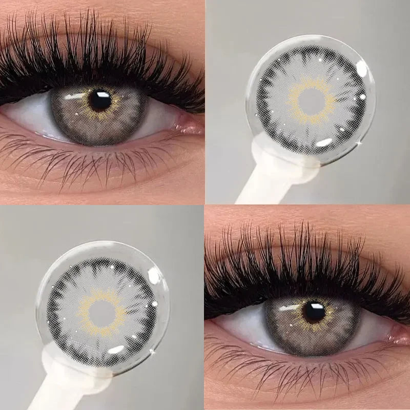 2PCS Colored Contact Lenses for Eyes Natural Blue Contact Lens Brown Pupils Fashion Lenses Eyes Makeup Beauty Yearly