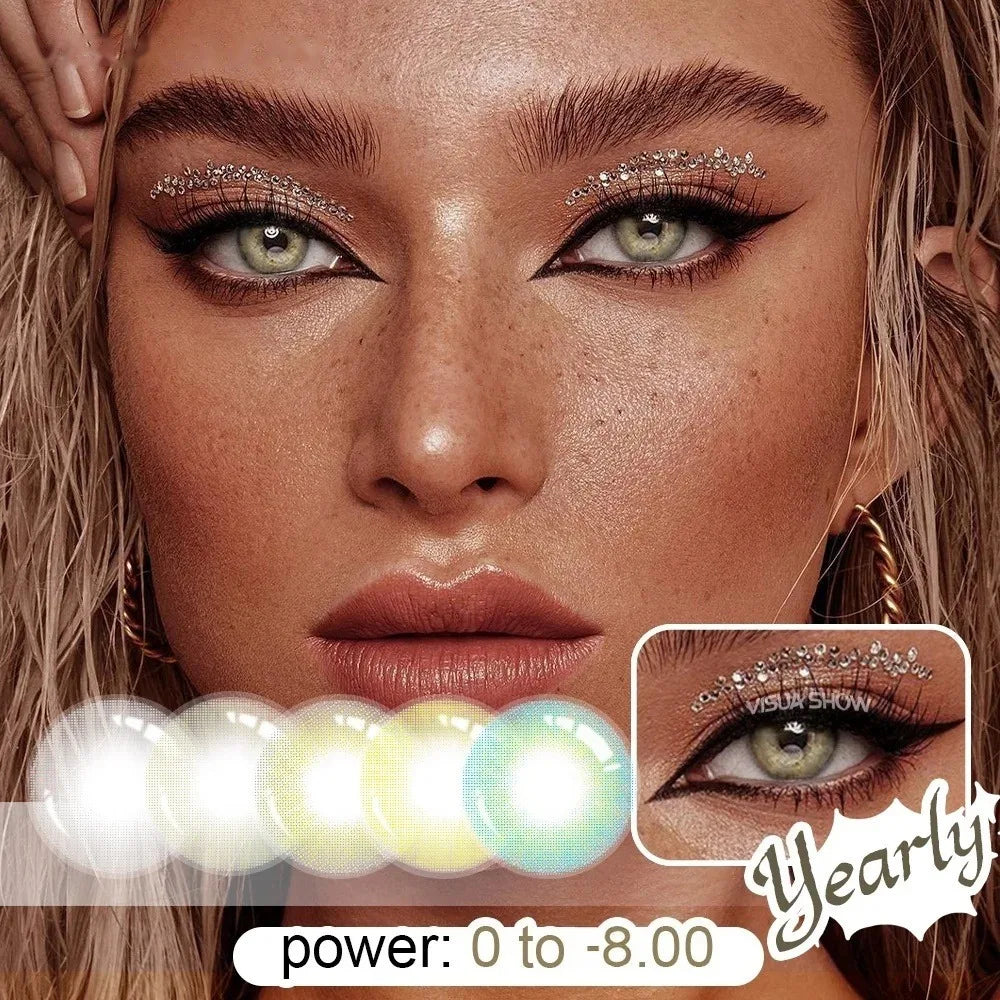 Eye Eyes Color Contacts Colored Contact Lenses Lens Small Pupil Prescription Wholesale Myopia Natural 14.2mm 2Pcs 1 Year