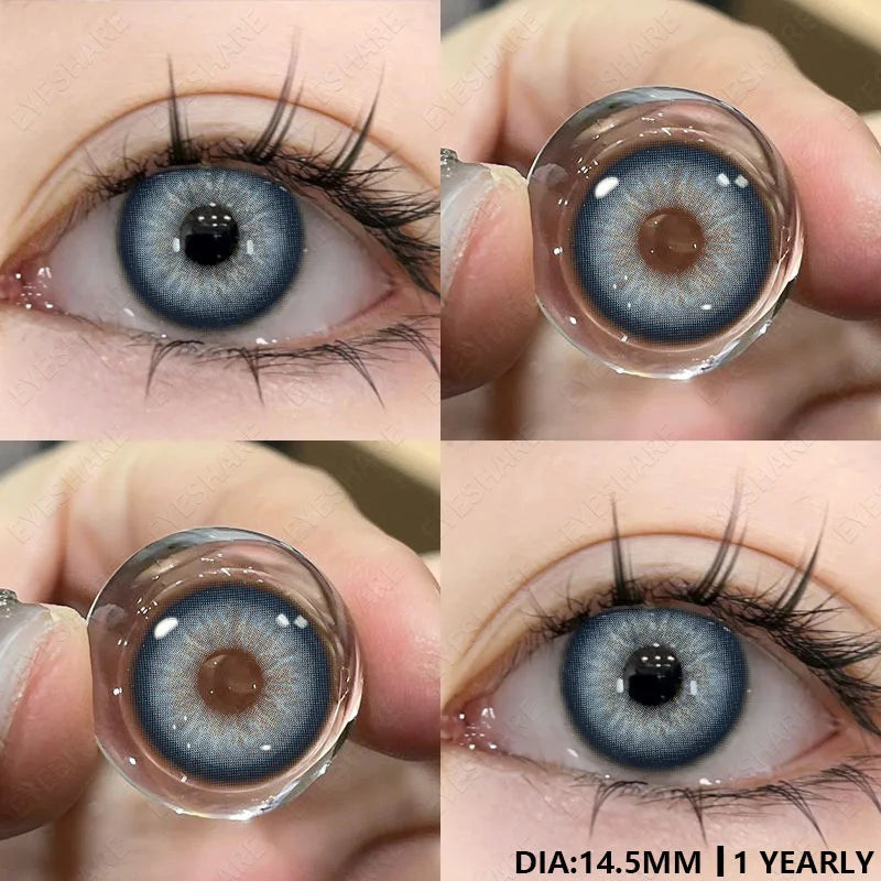 1pair Natural Color Gray Color Lenses Blue Colored Contact Lenses Beauty Makeup Cosmetic Green Contacts