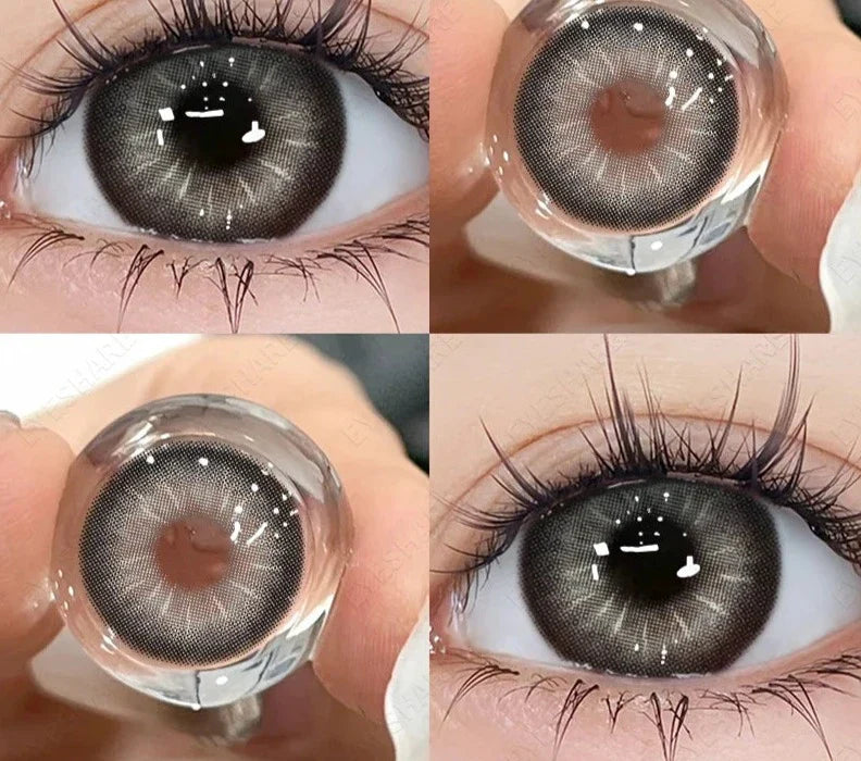 2pcs Colored Contact Lenses for Eyes Natural Look Brown Eye Lenses Gray Pupils Blue Lenses Green Contacts Beauty Makeup