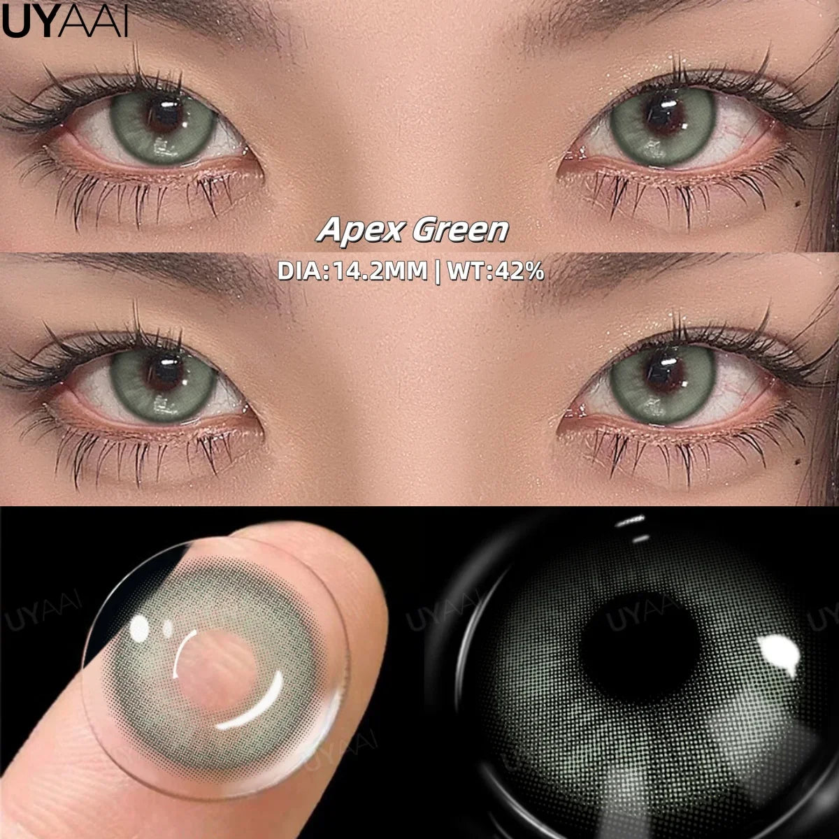 New Fashion Color Contact Lenses for Eyes Green Colorful Makeup High level of comfort Yearly 2pcs/pair