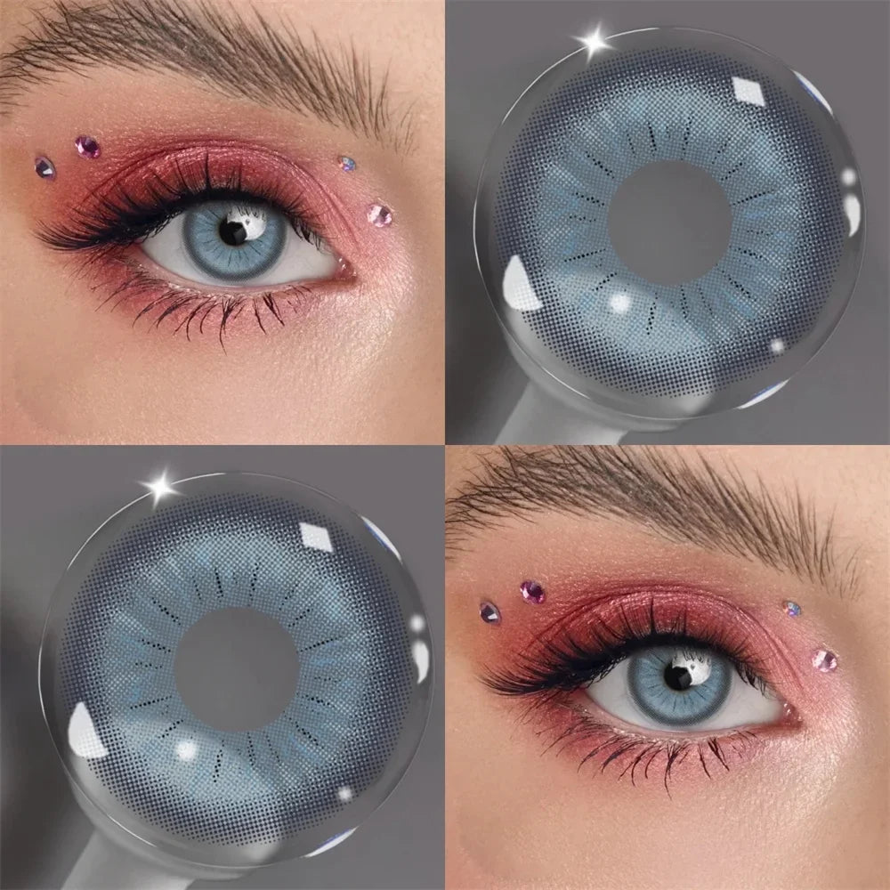 Contacts Colored Contact Lenses Lens Cosmetic Natural Brown 2Pcs 12 Months 1 Year Yearly Use