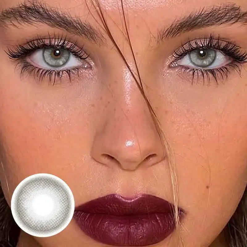 New 1 Pair Coloured Contact Lenses Brown Eye Pupils with Graduated Lens Coloured Contact Lenses for Eyes Grey Lenses
