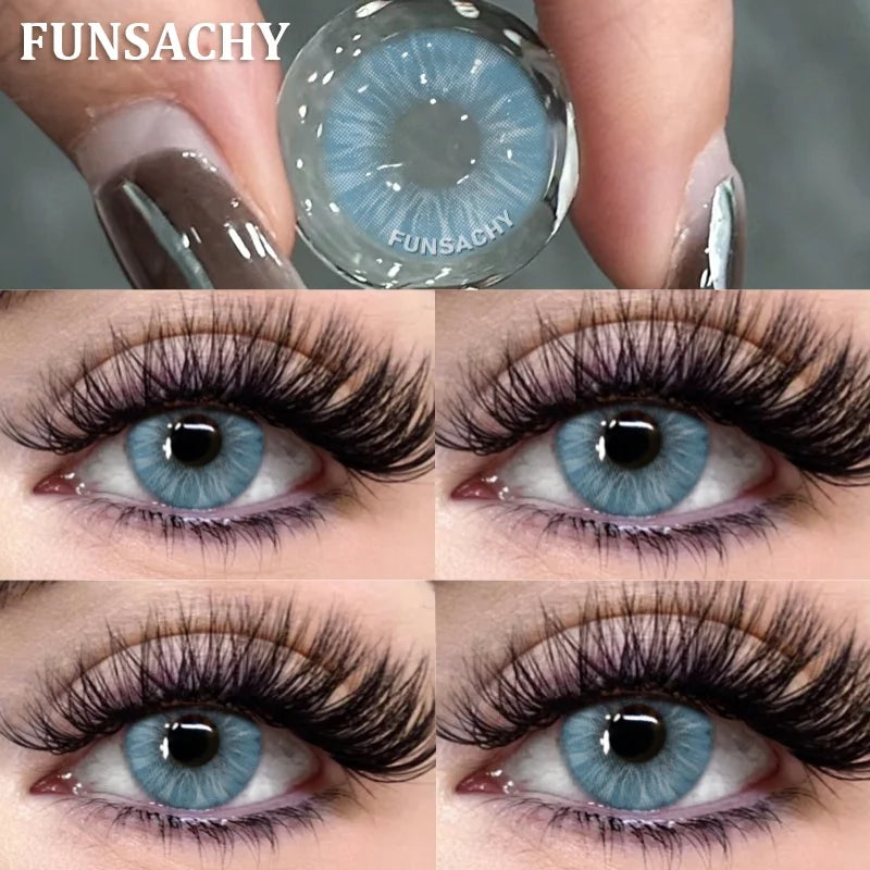 1 Pair Big Black Color Contact Lenses Natural Gray Lenses Blue Korean Eye Makeup Contacts Yearly Beauty Pupils Cosmetic