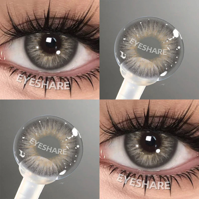 0~-6.00 Myopia Black Colored Contact Lenses with Prescription Brown Lenses with Degree Pupils Lens Fashion Yearly