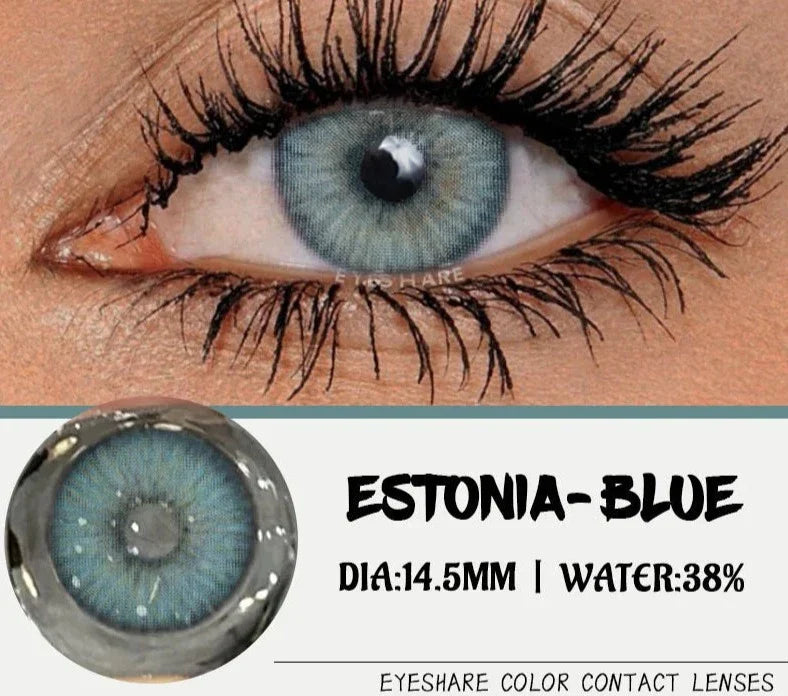 Natural Eye Colored Contacts Lenses 1pair Blue Eye Lenses Green Contacts Soft Beauty Makeup Gray Pupils Lenses Yearly
