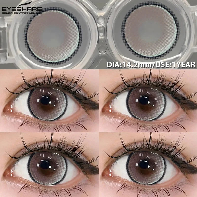 1pair Blue Contact Lenses For Eyes Korean Cute Lens Eye Makeup Pupil Brown Softlenses Women's color contact lenses
