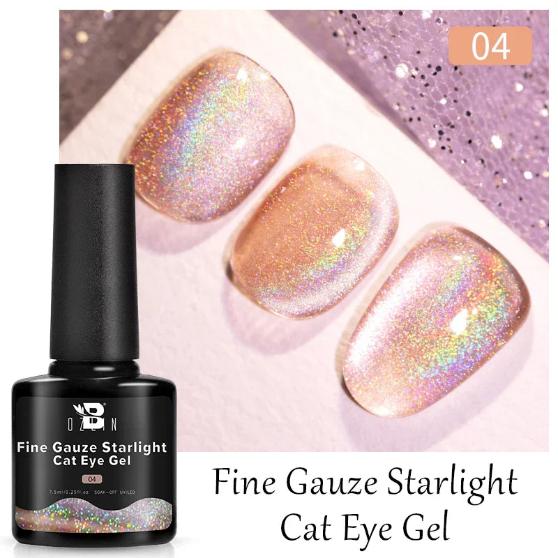 7.5ml Golden Gradient Cat Eye Nail Polish Gel Phototherapeutic Gel Soak Off Nail Magnetic Gel Polish Nail Art DlY