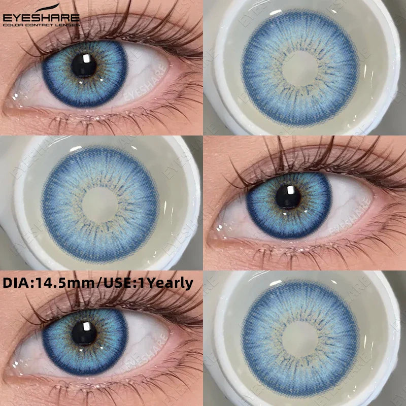 1 Pair Fashion Colored Contact Lenses Popular Natural Gray Brown Beauty Pupils Black Eyes Lens Yearly Blue Eyes Contact
