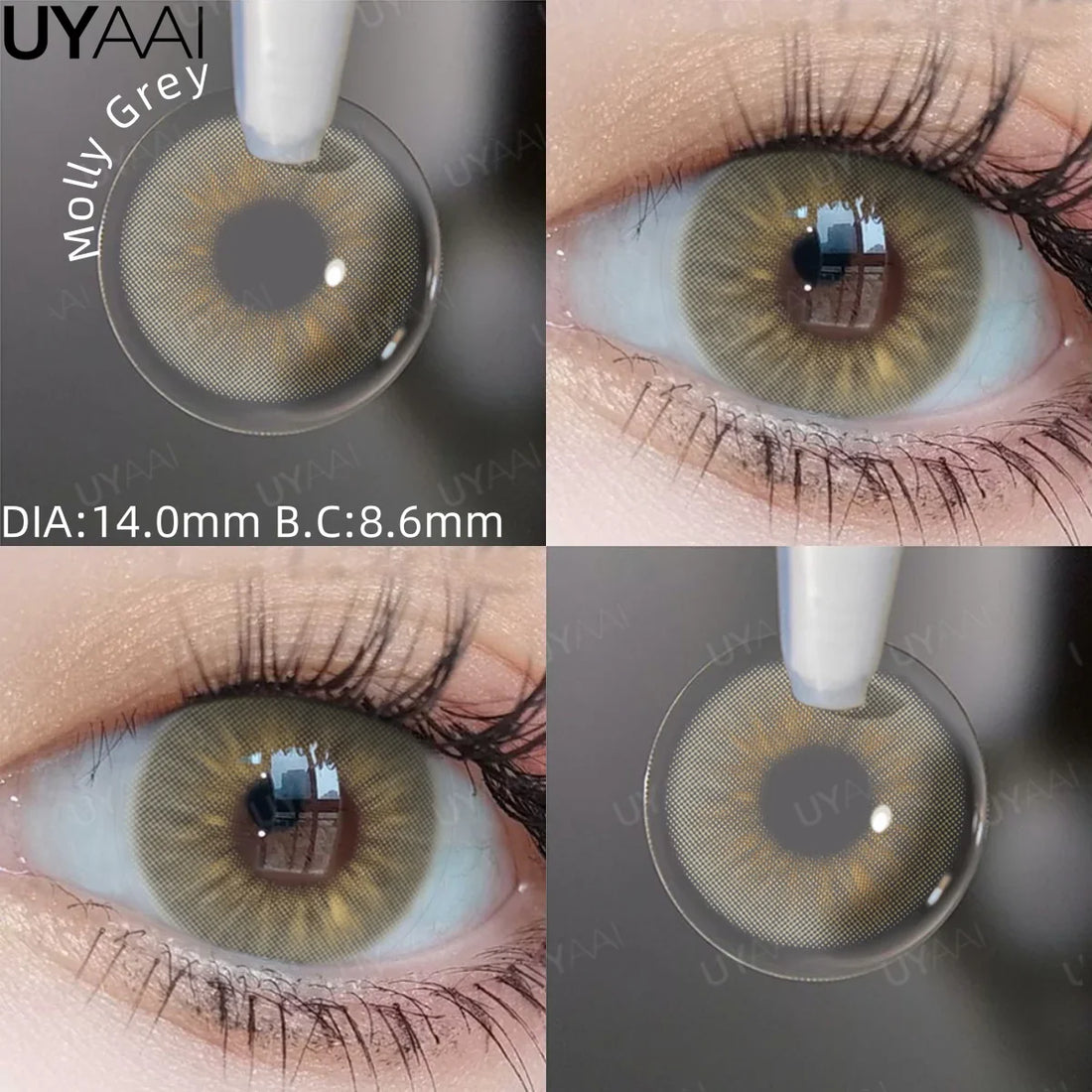2PCS Colored Green Contact Lenses for Eyes Brown Natural Lenses Gray Pupils High Quality Eye Contacts for Women Makeup-New
