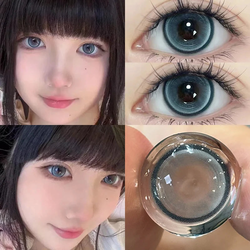 1 Pair High Quality Blue Lenses Colorld Contact Lenses with Degree 0.00 to- 8.00 Cosmetic Natural Eye Contacts Lenses