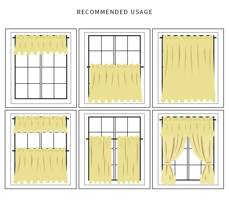 American Sweet Style Plaid Pattern lace Curtain Fabric Kitchen Door Curtains Cafe Living Room Window Kitchen Home Decoration