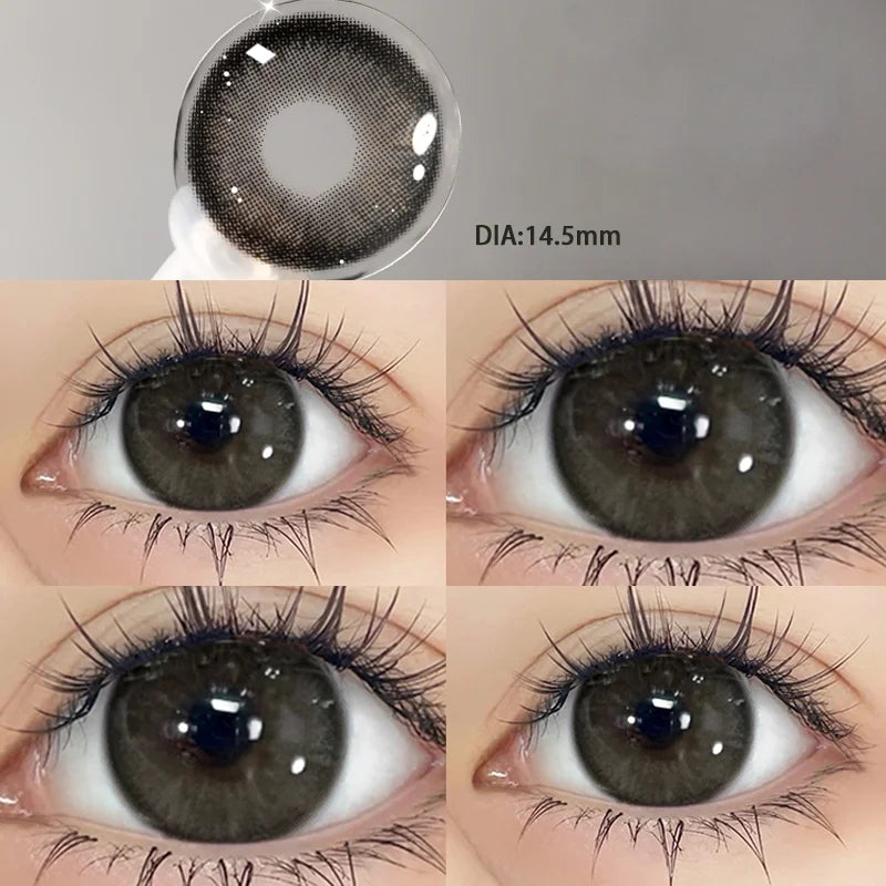 1pair Color Contact Lenses For Eyes Color Yearly Natural Amber Gray Lens Cosmetic Soft Glasses Beauty Fashion Pupil with Lenses