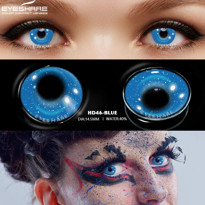 1 Pair yellow cosplay color contact lenses for eyes crazy Halloween cat Eye makeup Role playing Eye cosmetics red lens