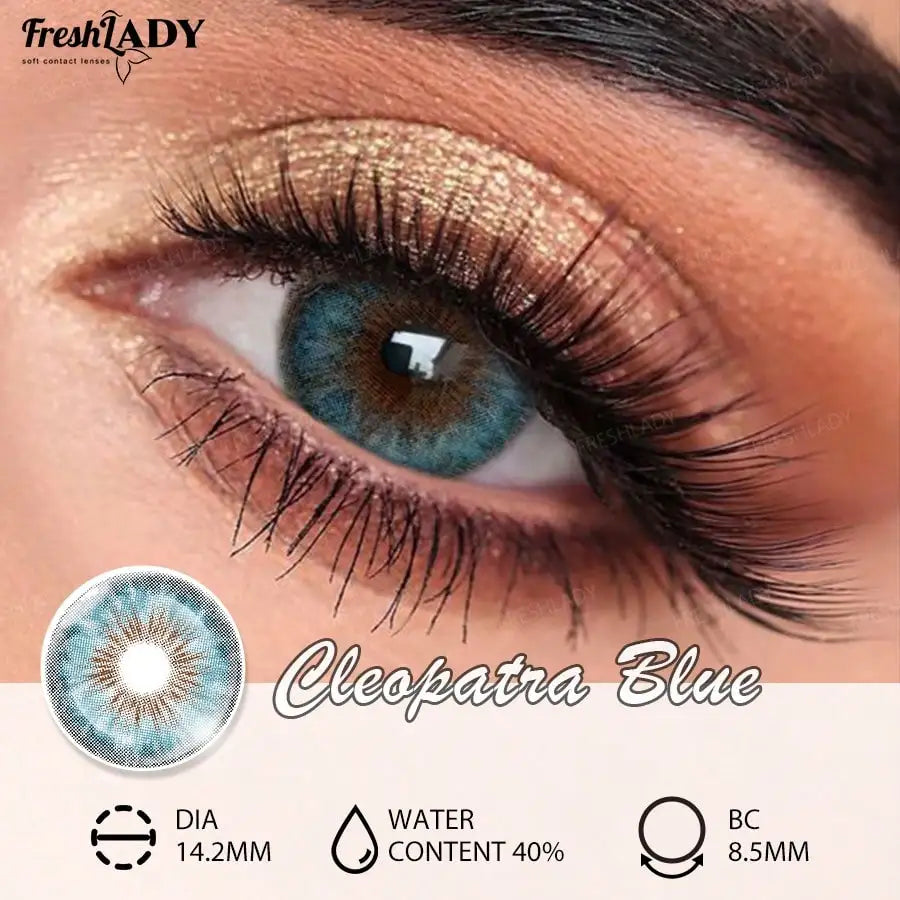1 Pair Seattle Brown Colored Contact Lenses Natural Brown Pupils Eyes Contact lenses Gray Soft Contact Lenses 14.20mm Yearly Use