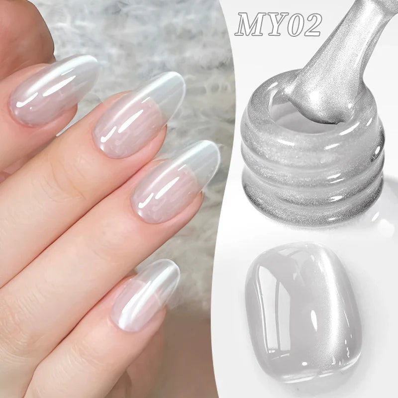 10ml Only Green Glass Bead Cat Magnetic Gel Nail Polish Guava Soda Grape Iced Crystal Salon Soak Off Gel Manicure