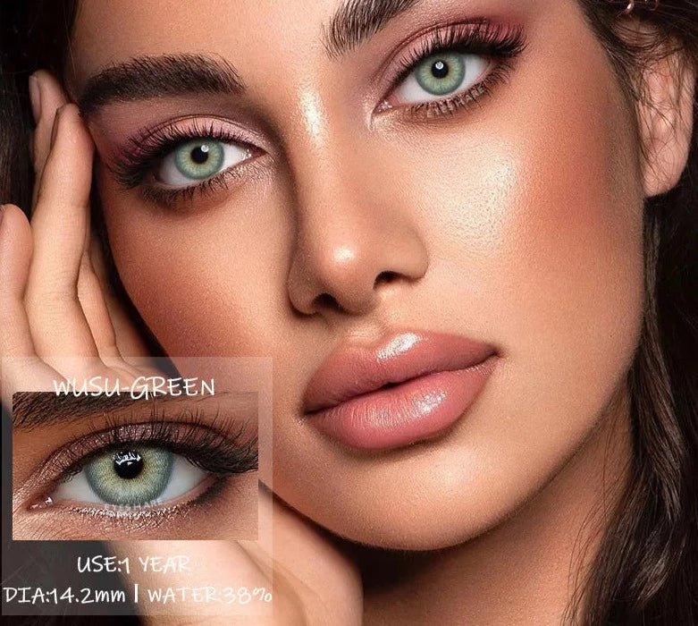 1Pair Color Contact Lenses for Eyes Blue Eye Lenses Natural Gray Pupils for Eyes Green Lenses Yearly Use Eye Contacts