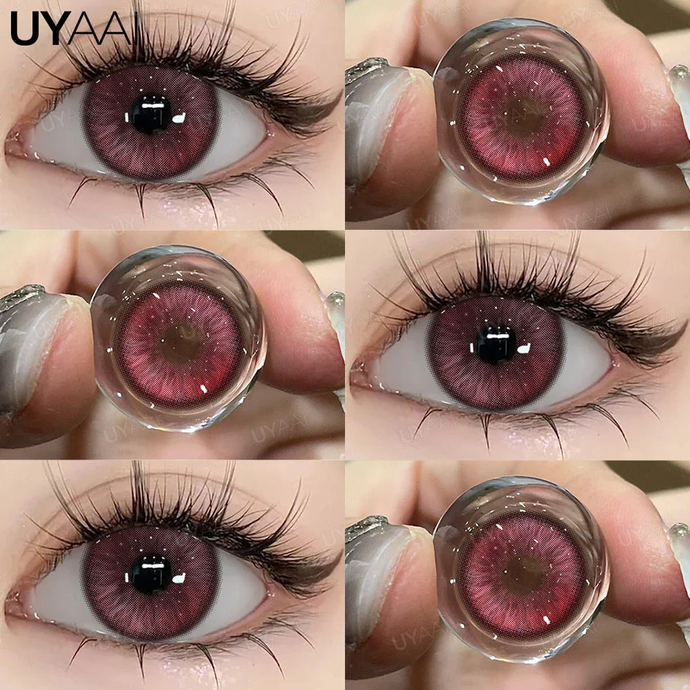 1 Pair Cosplay Pink Lenses for Eyes Anime Lenses for Halloween Nezuko Colorcon y2k Eye Contacts Cosmetic Red Lens Cosplay
