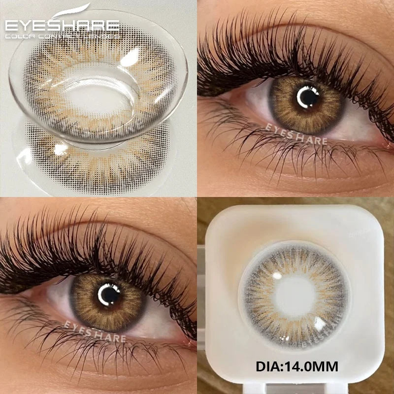 2Pcs Color Contact Lenses for Eyes Natural Gray Eye Lenses Brown Contact Lens Fashion Blue Lenses Green Contacs Yearly