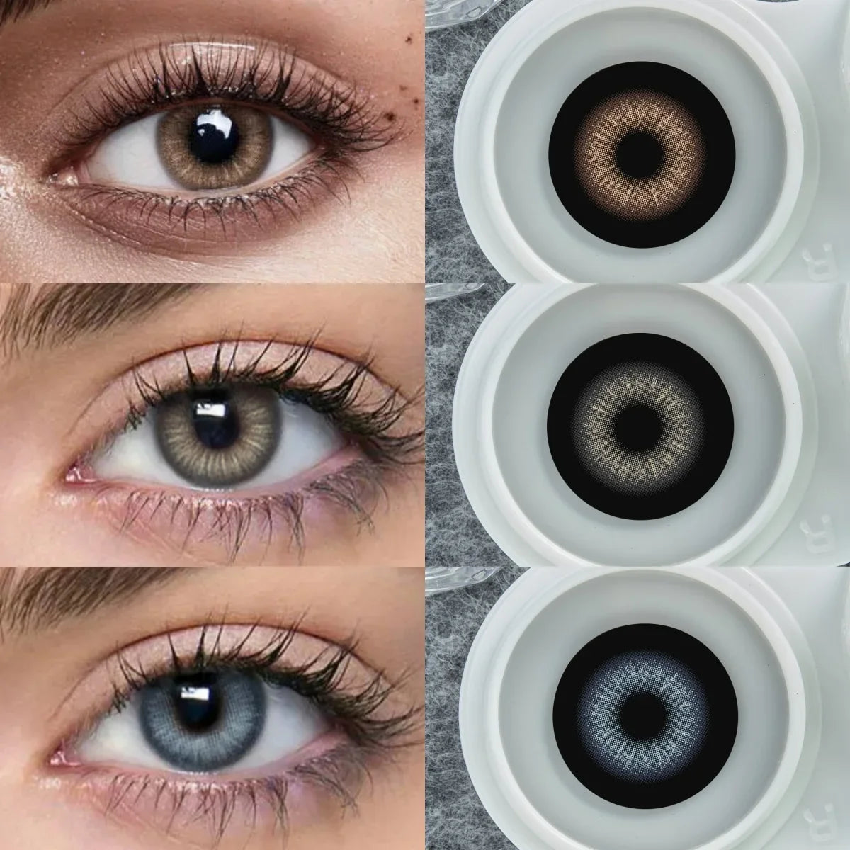 Natural Brown Half Yearly Disposable Colored Contact Lenses Daily Cosmetic Eye Contacts for Dating Makeup