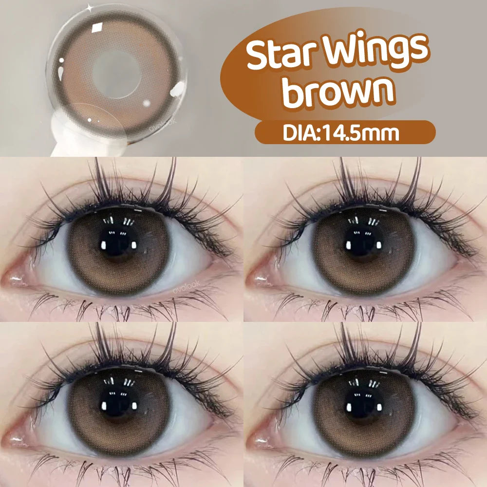 1 Pair Purple Beauty Colored contact lenses For Eyes Halloween Makeup Lens Pupils Fashion Big Eye Lenses Myopia Lenses