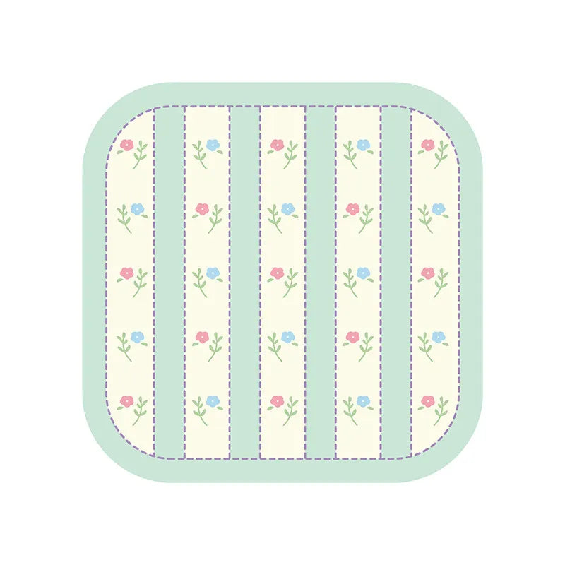 Sweet Korean Style Floral Table Mat Absorbent Non-Slip Heat Insulated Pad Lightweight Bowl Cup Coaster Girls Room Home Gift