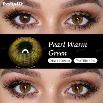 1 Pair Pearl Warm Series Colored Contact Lenses Natural Brown Pupils Eyes Contact lenses Blue Soft Contacts 14.20mm