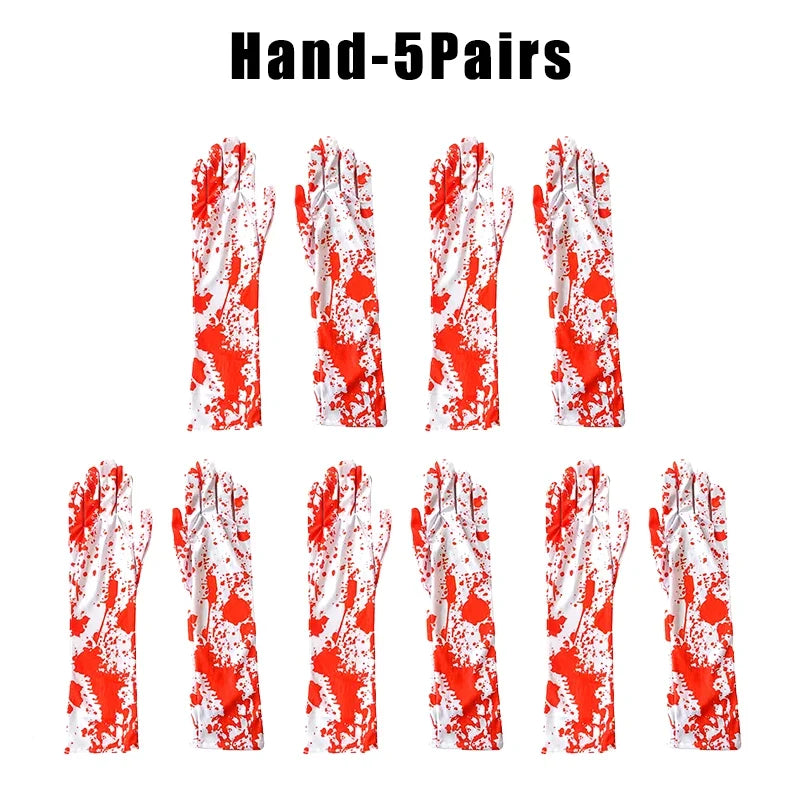 Gory Blood Splatter Gloves Ultra-Realistic Halloween Prop for Terrifying Bloody Hands Effect Perfect for Haunted House Actors