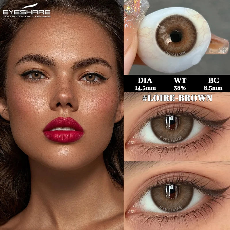2pcs New High Quality Gray Brown Beauty Pupils Colored Contact Lens Blue Beauty Lenses Yearly Green Eyes Contact