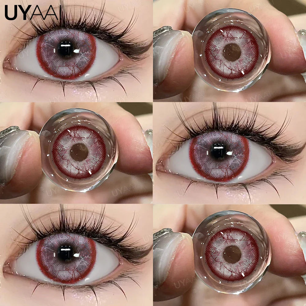 1Pair Cosplay Contact Lenses Red Contacts Halloween Color Contact Lens Crazy Red Eye Lenses Anime Red Make Up Lenses