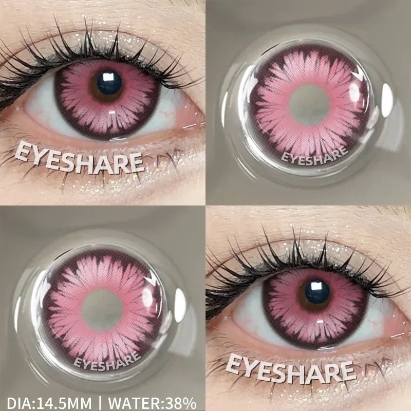 Colored Contact Lenses for Cosplay 2pcs Eyes Makeup Yearly Anime Fashion Purple Lenses Red Contact Lenses Pink Contacts