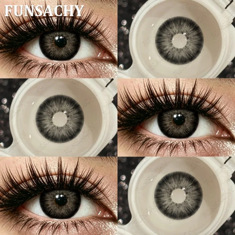 2Pcs New Colored Contact Lenses Grey Blue Green Series Soft And Comfortable BrownContact Lenses Yearly Beautiful Pupils