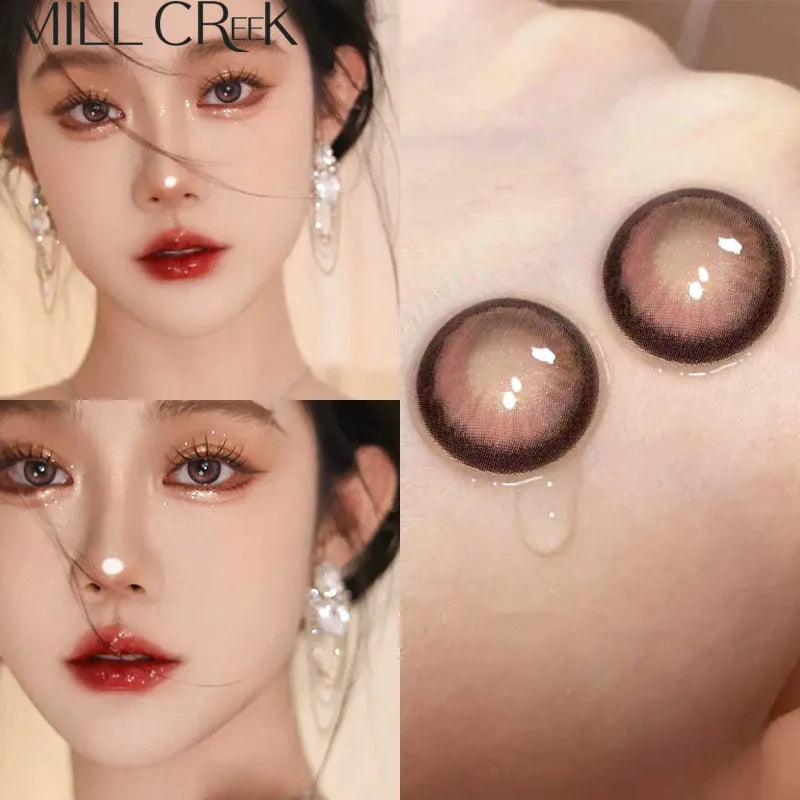 Two Large Black Eye Color Contact Lenses Prescription with Diopter Lenses with Eye Contact Lenses Student Animation Natural